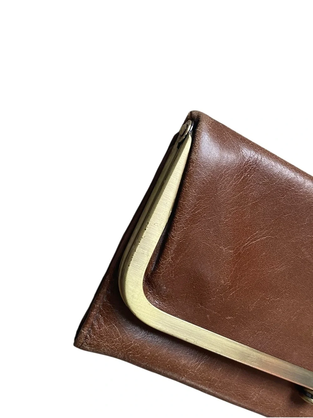 HOBO Brown Leather Magnetic Wallet Cluch